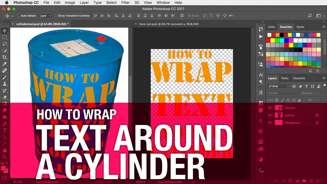 wrap an object to another object in photoshop for mac